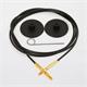 KnitPro Edelstahl-Seil drehb. 100cm schwarz-gold
