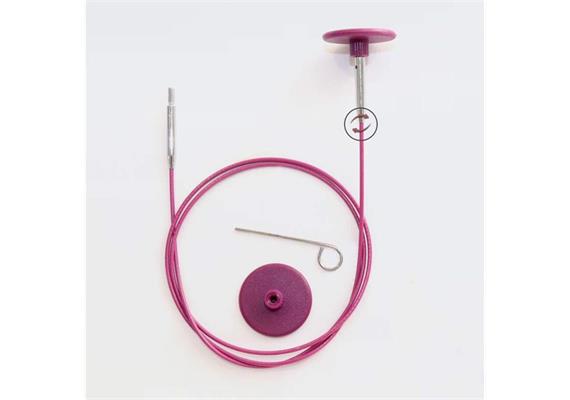 KnitPro Edelstahl-Seil drehb. 120cm lila