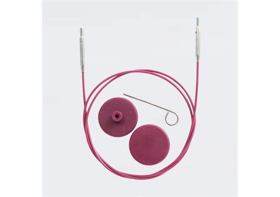 KnitPro Edelstahl-Seil fest, 60cm, lila, für Rundstricknadeln